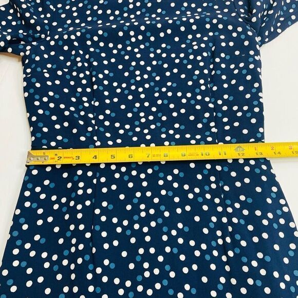 Boden Polka Dot 3/4 Flutter Sleeve Dress Navy Size 4 - Picture 7 of 13